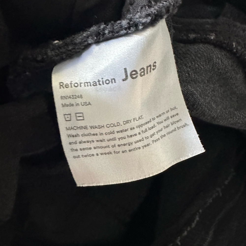 Reformation Jeans Denim Black Cindy Bootleg Jean in Erie Wash size 24 EUC - Picture 9 of 10